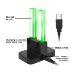 Wholesale Joy-Con Charging Dock with Lamppost LED Indication, Charger Stand Station Compatible with Nintendo Switch Joy-Cons with Charging Cable [Up to 4 Joy-cons] (Clear)