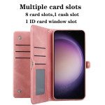 Wholesale Premium PU Leather Folio Wallet Front Cover Case with Card Holder Slots and Wrist Strap for Samsung Galaxy S23 5G (Rose Gold)