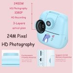 Wholesale Instant Print Photos 1080P HD 2.0 Inch Screen Digital Video Camera for Kids with Built-In Games A19 for Children Kid Party Outdoor and Indoor Play (Blue)
