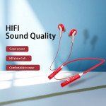 Wholesale Neck Hanging Stereo Bluetooth Wireless Sport Earphones Neck band for Universal Cell Phone And Bluetooth Device (Red)