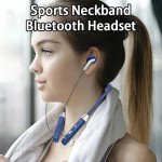 Wholesale Neck Hanging Stereo Bluetooth Wireless Sport Earphones Neck band for Universal Cell Phone And Bluetooth Device (Black)