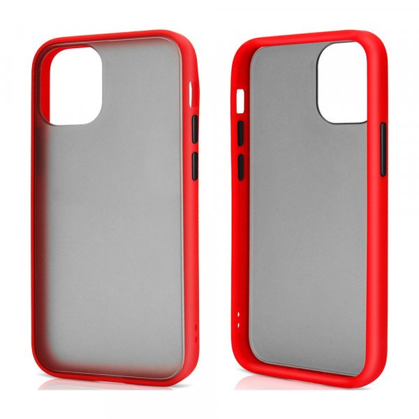 Wholesale Slim Matte Hybrid Bumper Case for Apple iPhone 13 Pro Max [6.7] (Red)