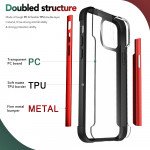 Wholesale Clear Iron Armor Hybrid Chrome Case for Apple iPhone 13 Pro Max (6.7) (Gold)