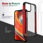 Wholesale Clear Iron Armor Hybrid Chrome Case for Apple iPhone 13 Pro (6.1) (Red)