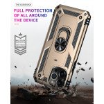 Wholesale Tech Armor Ring Stand Grip Case with Metal Plate for Apple iPhone 13 Pro Max (6.7) (Gold)