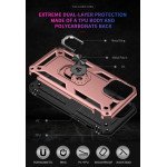 Wholesale Tech Armor Ring Stand Grip Case with Metal Plate for Apple iPhone 13 Pro Max (6.7) (Rose Gold)