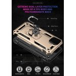 Wholesale Tech Armor Ring Stand Grip Case with Metal Plate for Apple iPhone 13 (6.1) (Gold)