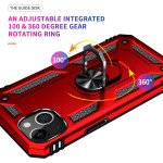 Wholesale Tech Armor Ring Stand Grip Case with Metal Plate for Apple iPhone 13 (6.1) (Red)
