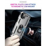 Wholesale Tech Armor Ring Stand Grip Case with Metal Plate for Apple iPhone 13 (6.1) (Silver)