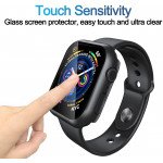 Wholesale Tempered Glass Screen Protector Full Coverage Shockproof Cover Case for Apple Watch Series 9/8/7 [45MM] (Silver)