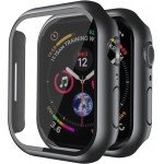 Wholesale Tempered Glass Screen Protector Full Coverage Shockproof Cover Case for Apple Watch Series 9/8/7 [45MM] (Black)