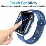 Wholesale Tempered Glass Screen Protector Full Coverage Shockproof Cover Case for Apple Watch Series 9/8/7 [45MM] (Clear)
