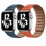 Wholesale Adjustable PU Leather Strap with Magnetic Closure System for Apple Watch Series Ultra/9/8/7/6/5/4/3/2/1/SE - 49MM/45MM/44MM/42MM (Red)