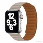 Wholesale Adjustable PU Leather Strap with Magnetic Closure System for Apple Watch Series 9/8/7/6/5/4/3/2/1/SE - 41MM/40MM/38MM (Beige)