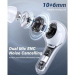 Wholesale Elite Transparent In-Ear TWS Headphones Clear Precision Sound with Real-Time Battery Display BW09SC for Universal Cell Phone And Bluetooth Device (White)