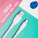 Wholesale iPhone Lightning IOS 2.4A Heavy Duty Strong Soft Flexible Tangled Free Silicone OD 5.0mm Charge and Sync USB Cable 3FT for Universal iPhone and iPad Devices (Blue)