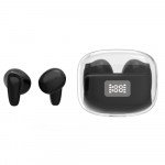 Wholesale Mini Design TWS Wireless Earphone - BT Headset with Battery Power Display, Stereo Sound Earbuds, Transparent Cover Case F10 for Universal Cell Phone And Bluetooth Device (Black)