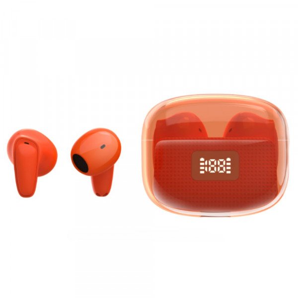 Wholesale Mini Design TWS Wireless Earphone - BT Headset with Battery Power Display, Stereo Sound Earbuds, Transparent Cover Case F10 for Universal Cell Phone And Bluetooth Device (Red)