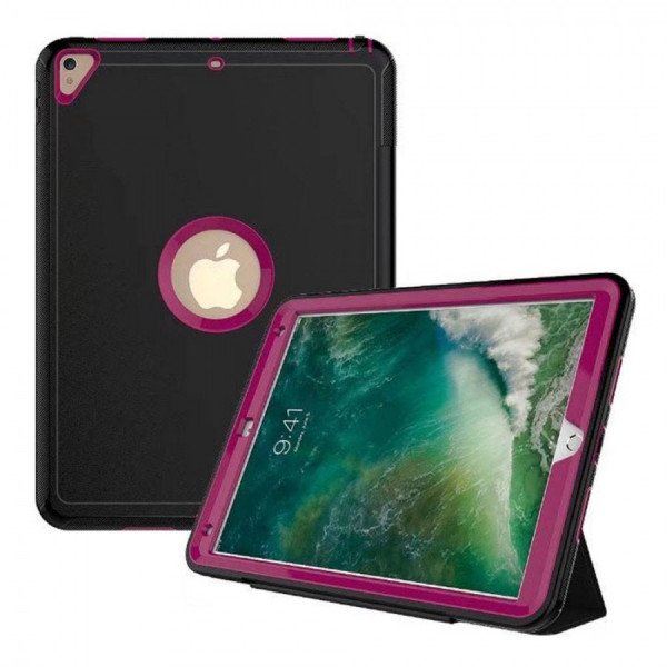 Wholesale Strong Armor Heavy Duty Protection Hybrid Kickstand Case with Smart Cover for Apple iPad Air 3, Apple iPad Pro 10.5 (2017) (Hot Pink)
