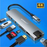 Wholesale 7 in 1 USB C Docking Station: 4K*2K HD, USB3.0/2.0, SD/TF, USB C PD, RJ45 Ethernet. For Windows, Mac, Android, iOS for Universal Cell Phone, Device and More