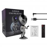 Wholesale Space Alien Design Galaxy RGB Starry Sky Night Light Projector with 360 Rotation HXK-001 for Gaming Room, Bedside Table, Wall/Desk Mount (Black)