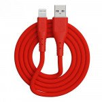Wholesale iPhone Lightning IOS 2.4A Heavy Duty Strong Soft Flexible Tangled Free Silicone OD 5.0mm Charge and Sync USB Cable 6FT for Universal iPhone and iPad Devices (Red)