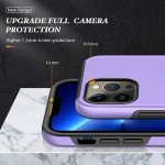 Wholesale Glossy Dual Layer Armor Hybrid Stand Metal Plate Flat Ring Case for iPhone 14 Pro [6.1] (Purple)