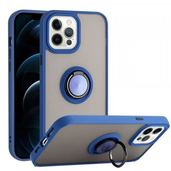 Wholesale Tuff Slim Armor Hybrid Ring Stand Case for Apple iPhone 15 Pro Max (Navy Blue)