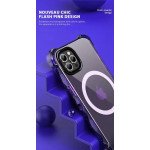 Wholesale Slim Transparent Shockproof Corner Bumper Protection Magnetic Magsafe Circle Cover Case for Apple iPhone 15 Pro (Purple)