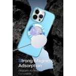 Wholesale Slim Transparent Matte Finish Chrome Button Enhanced Magnetic Magsafe Hybrid Cover Case for Apple iPhone 15 Pro (Purple)