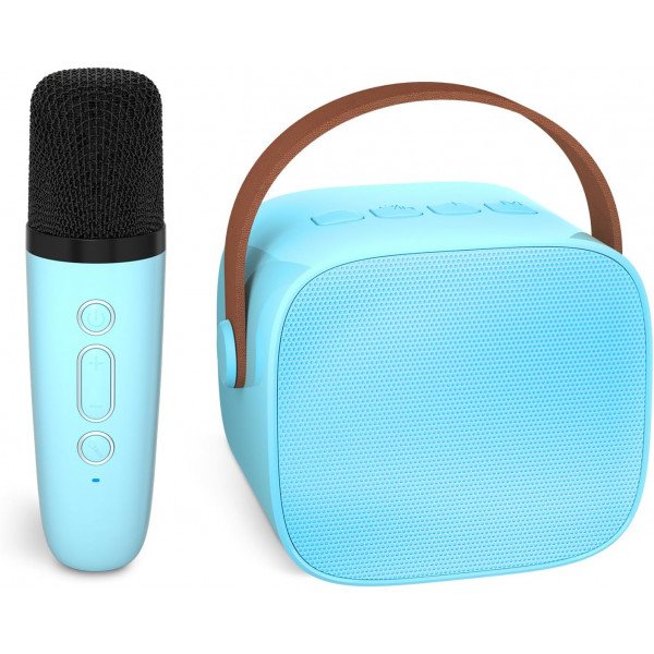 Wholesale Cute Bluetooth Speaker & Microphone: Portable Karaoke Fun, Loud Sound for Music & Song KMS-180 for Universal Cell Phone And Bluetooth Device (Blue)