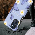 Wholesale Glossy Design Fashion Dual Layer Armor Defender Hybrid Protective Case Cover for Motorola Moto G 5G (2022) (Butterfly Flower)