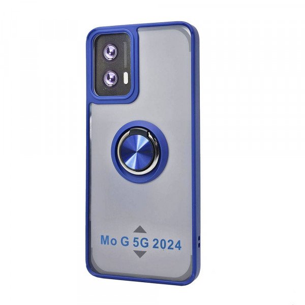 Wholesale Tuff Slim Armor Hybrid Ring Stand Case for Motorola Moto G 5G 2024 (Navy Blue)