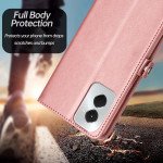 Wholesale Premium PU Leather Folio Wallet Front Cover Case with Card Holder Slots and Wrist Strap for Motorola Moto G Power 5G 2024 (Red)