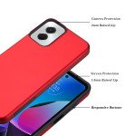 Wholesale Glossy Dual Layer Armor Defender Hybrid Protective Case Cover for Motorola Moto G Power 5G 2024 (Red)