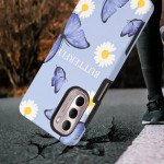 Wholesale Glossy Design Fashion Dual Layer Armor Defender Hybrid Protective Case Cover for Motorola G Stylus 5G / 4G 2022 (Butterflies)