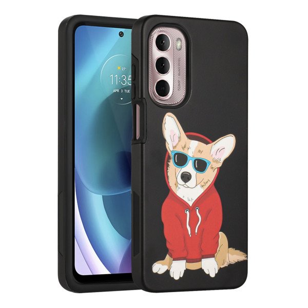 Wholesale Glossy Design Fashion Dual Layer Armor Defender Hybrid Protective Case Cover for Motorola G Stylus 5G / 4G 2022 (Dog)