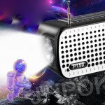 Wholesale Sleek Silver Grill Design Portable Stereo Bluetooth Wireless Speaker P150 for Universal Cell Phone And Bluetooth Device (Black)