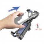 Wholesale Heavy Duty Protection Motorcycle, Bike, Scooter Long Arm Automatic Lock Phone Holder Mount PB07AE for Universal Cell Phone (Black)