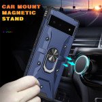 Wholesale Shockproof Tech Armor Ring Stand Rugged Case with Metal Plate for Google Pixel 7 Pro (Black)