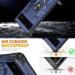 Wholesale Shockproof Tech Armor Ring Stand Rugged Case with Metal Plate for Google Pixel 7 Pro (Blue)
