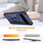 Wholesale Shockproof Tech Armor Ring Stand Rugged Case with Metal Plate for Google Pixel 7 Pro (Blue)