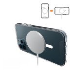 Wholesale Crystal Clear Transparent Slim Magnetic Cover Case Magsafe Compatible for Apple iPhone 15 Pro (Clear)