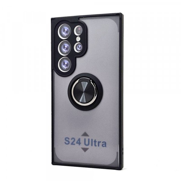 Wholesale Tuff Slim Armor Hybrid Ring Stand Case for Samsung Galaxy S24 Ultra 5G (Black)