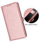 Wholesale Premium PU Leather Folio Wallet Front Cover Case with Card Holder Slots and Wrist Strap for Samsung Galaxy S24 Ultra 5G (Rose Gold)