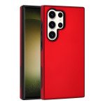 Wholesale Glossy Dual Layer Armor Defender Hybrid Protective Case Cover for Samsung Galaxy S24 Ultra 5G (Red)