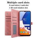 Wholesale Premium PU Leather Folio Wallet Front Cover Case with Card Holder Slots and Wrist Strap for Samsung Galaxy A14 5G (Navy Blue)