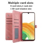 Wholesale Premium PU Leather Folio Wallet Front Cover Case with Card Holder Slots and Wrist Strap for Samsung Galaxy A34 5G (Purple)