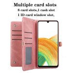 Wholesale Premium PU Leather Folio Wallet Front Cover Case with Card Holder Slots and Wrist Strap for Samsung Galaxy A24 4G (Rose Gold)