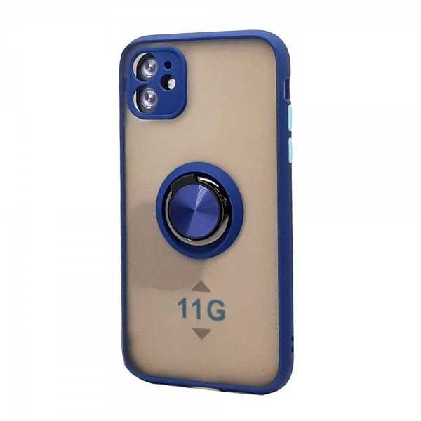 Wholesale Tuff Slim Armor Hybrid Ring Stand Case for Apple iPhone 11 [6.1] (Navy Blue)
